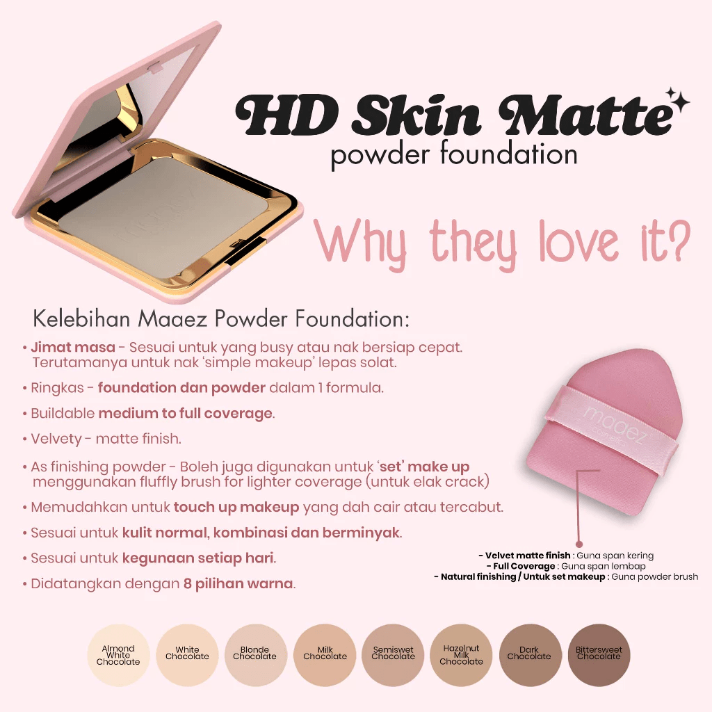 MAAEZ COSMETICS HD SKIN MATTE POWDER FOUNDATION