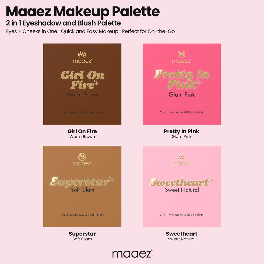 MAAEZ 2 IN 1 EYESHADOW & BLUSH PALETTE