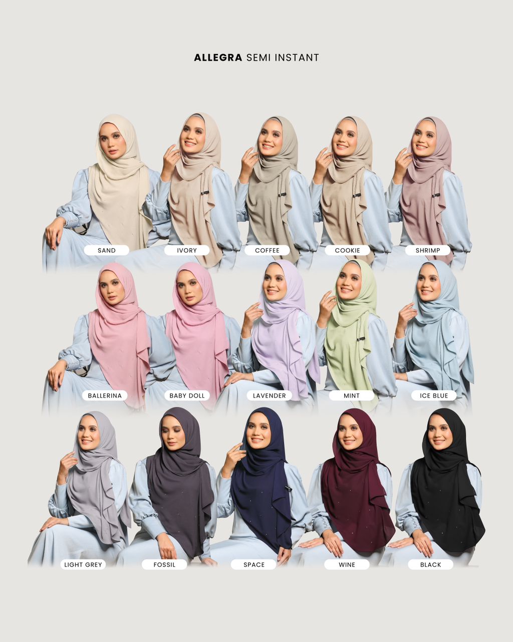 ALLEGRA SEMI INSTANT HIJAB BY THE GRANDAHLIA