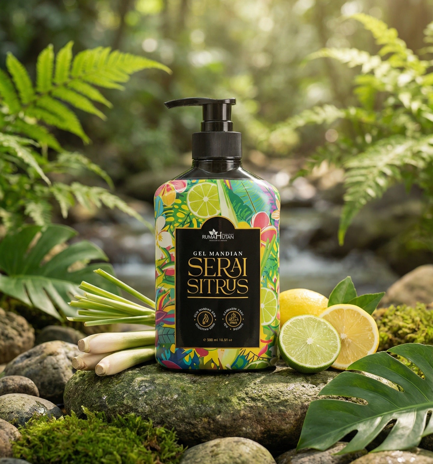 GEL MANDIAN SITRUS PRODUK RUMAH HUTAN BONDA ROZITA 500ML