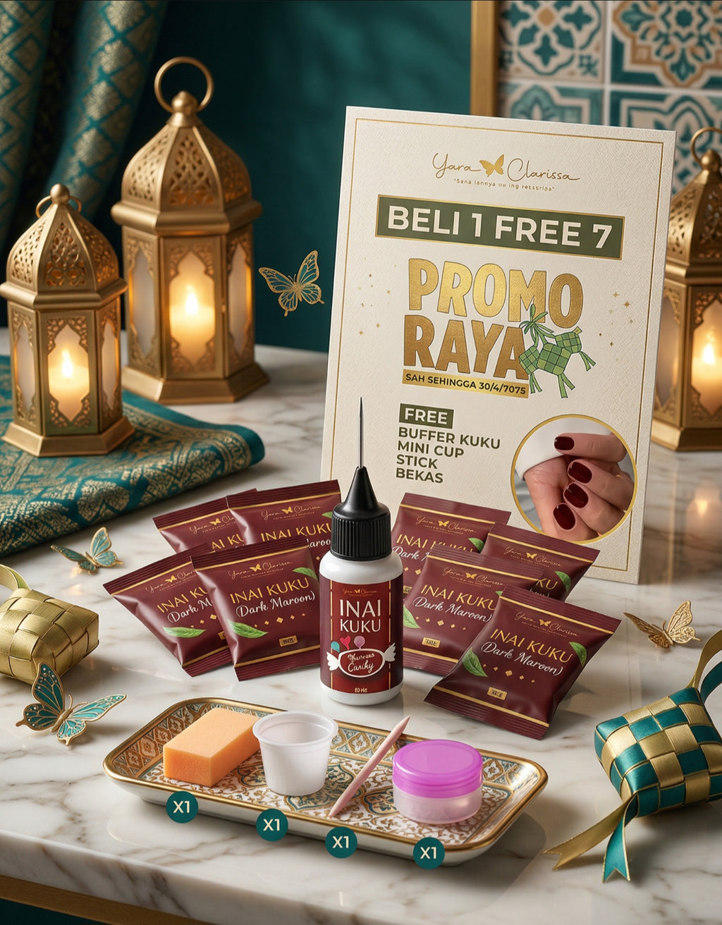 YARA CLARISSA 1 + 7 NAIL HENNA PACK
