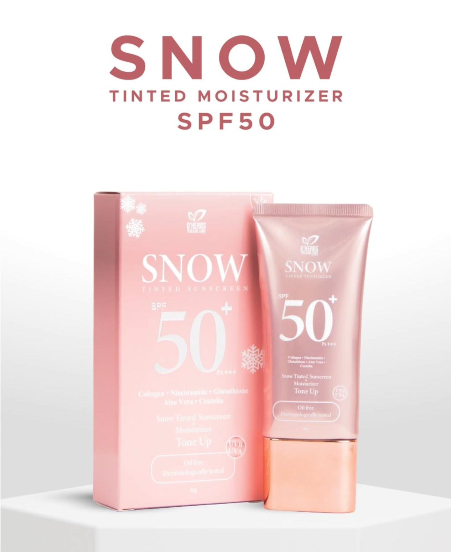DHERBS SPF50 SNOW TINTED MOISTURISER