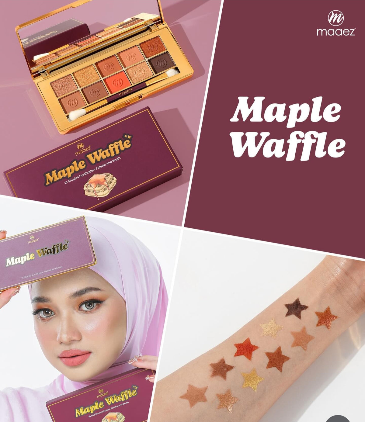 MAAEZ 10 SHADES EYESHADOW AND BRUSH PALETTE