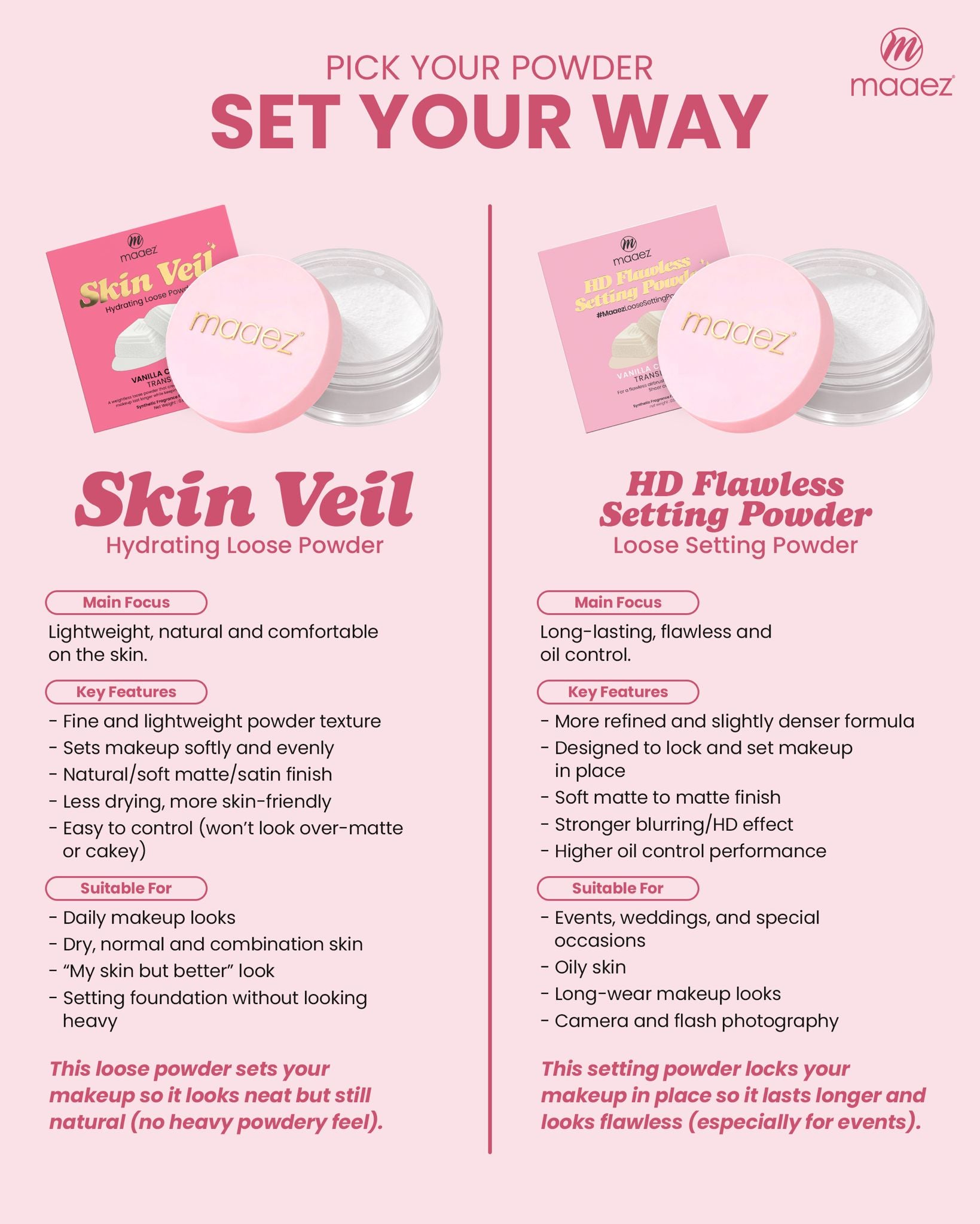 (NEW) MAAEZ SKIN VEIL HYDRATING LOOSE POWDER