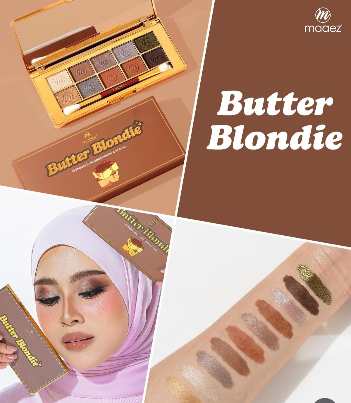 MAAEZ 10 SHADES EYESHADOW AND BRUSH PALETTE